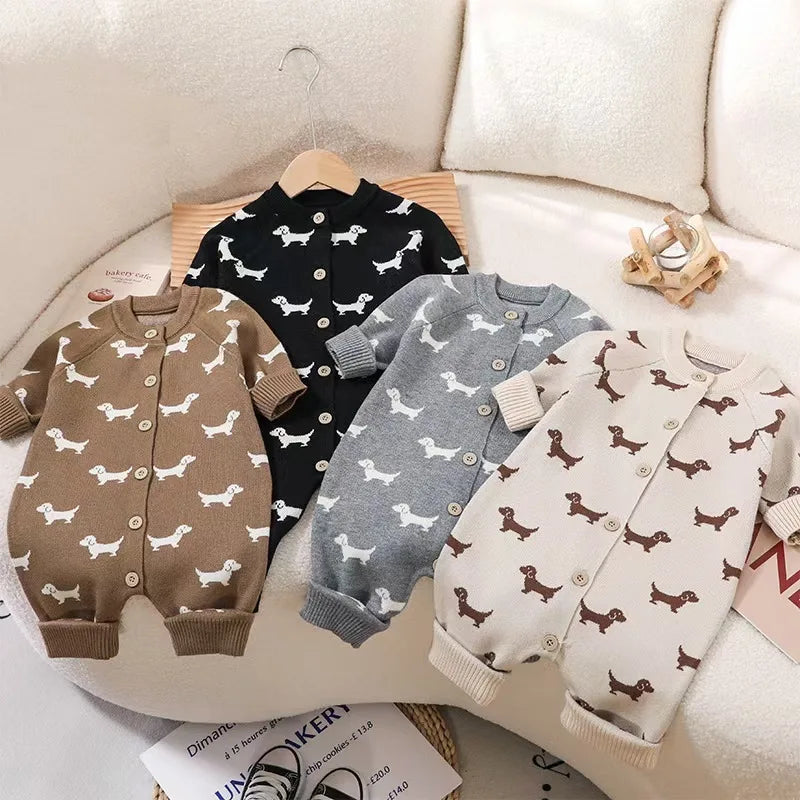 SnugTale – Cartoon Knit Sweater Jumpsuit for Babies & Toddlers