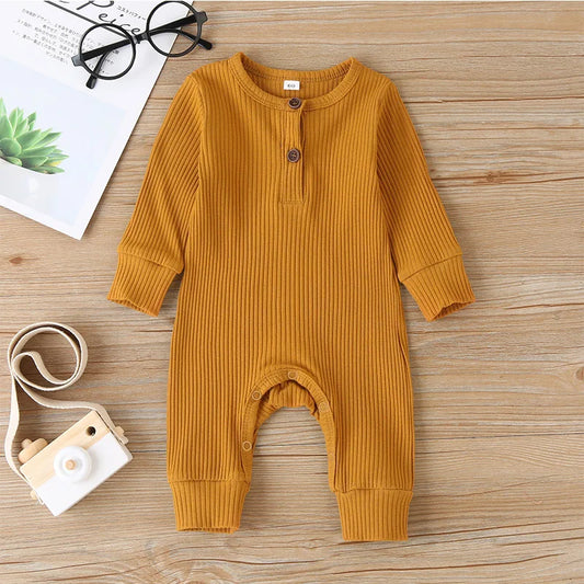 CozyNest – Autumn Cotton Romper for Newborns