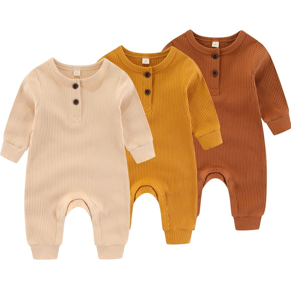 CozyNest – Autumn Cotton Romper for Newborns